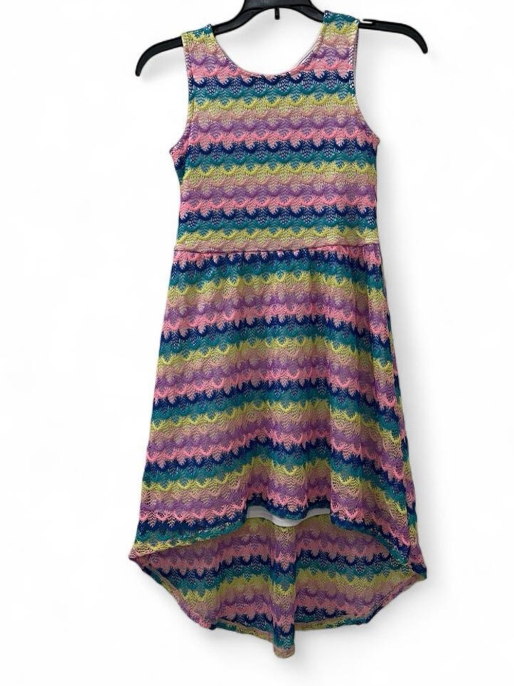 wonder nation Multicolor Chevron High-Low Sleeveless Dress